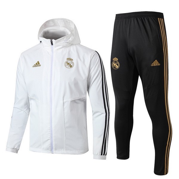 Coupe Vent Real Madrid Ensemble Complet 2019-20 Blanc Noir